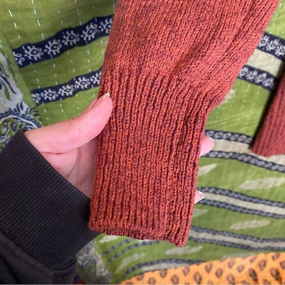 NWT Free People Red Jasper Mont Blanc Long Sleeve Mini Sweater Dress Size Large - Picture 6 of 16